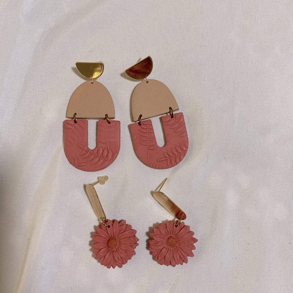 Clay hand made earrings